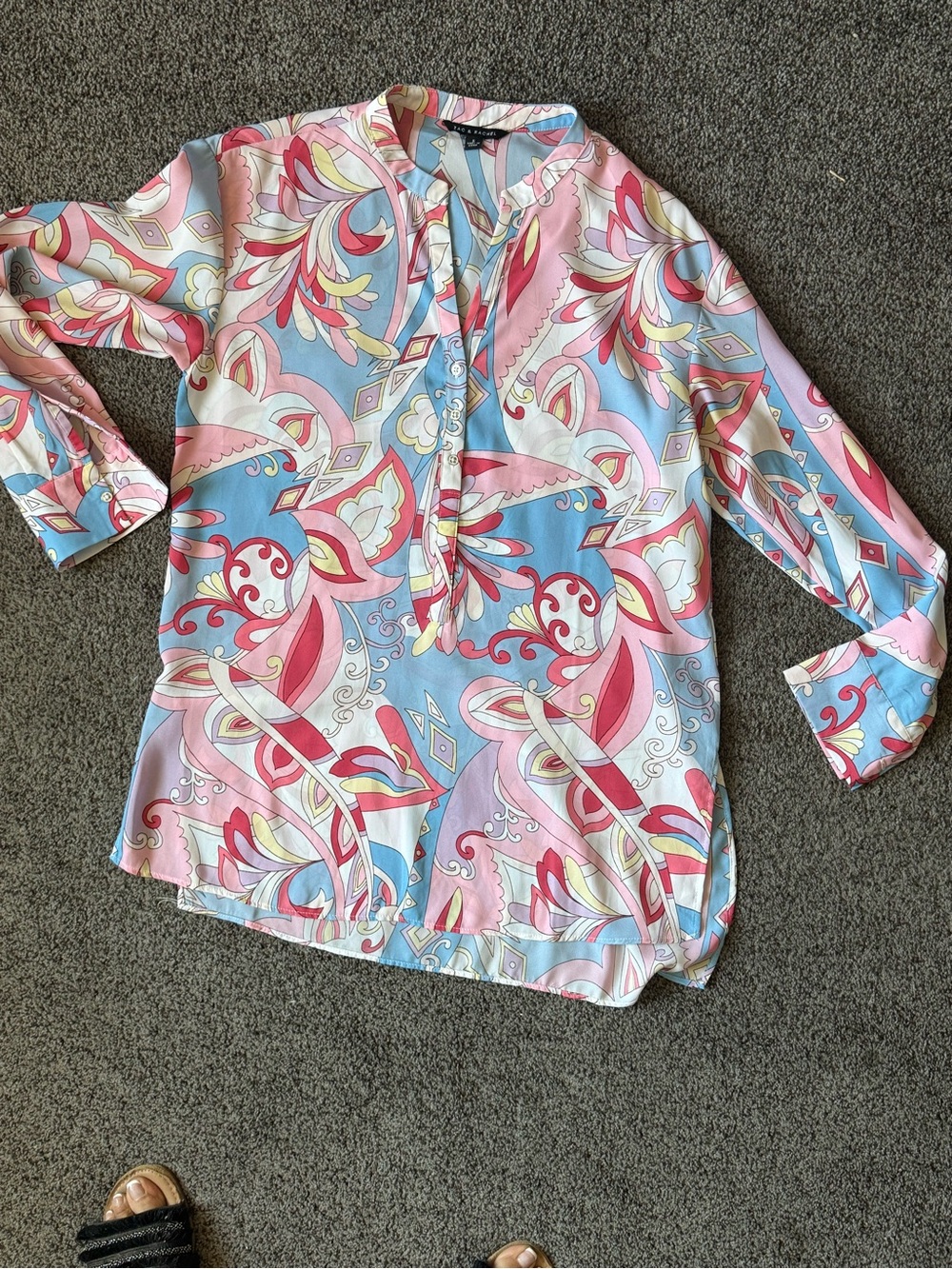 S- Zac & Rachel Pastel Floral Paisley Tunic - Pink & Blue - Picture 3 of 7